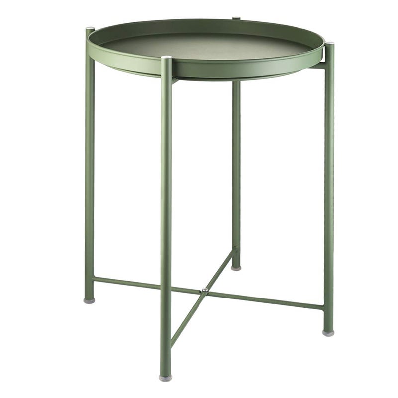EKNITEY Small Side End Table - Metal Side Table Waterproof Small Sofa Coffee Side Tables Bedroom Indoor Outdoor with Removable Tray for Living Room Bedroom Balcony and Office - Image 1